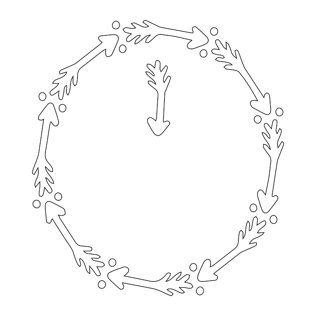 Arrow Wreath hat burning design