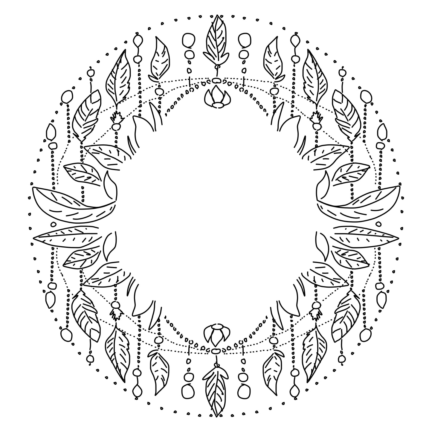 Beads And Feathers hat burning design