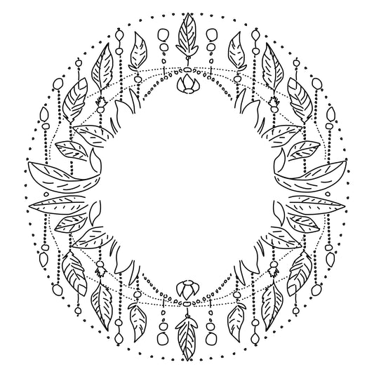 Beads And Feathers hat burning design