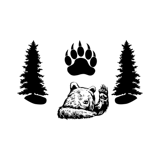 Bear Waving hat burning design