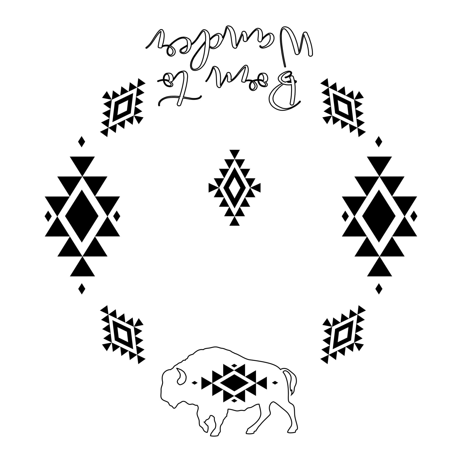 Bison Aztec Design