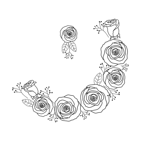 Bridal Rose Wide Brim Hat Burning Design SVG PNG