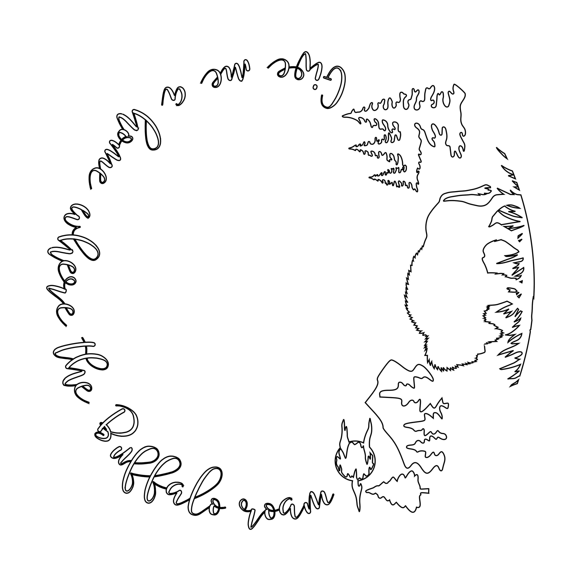 Where The Buffalo Roam hat burning design