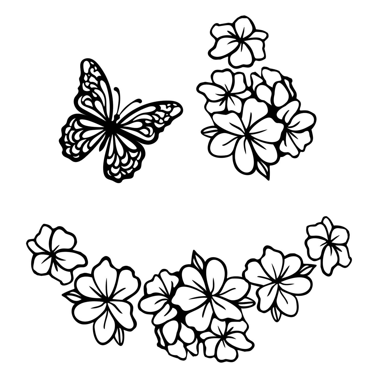 Butterfly Floral hat burning design for a baseball hat