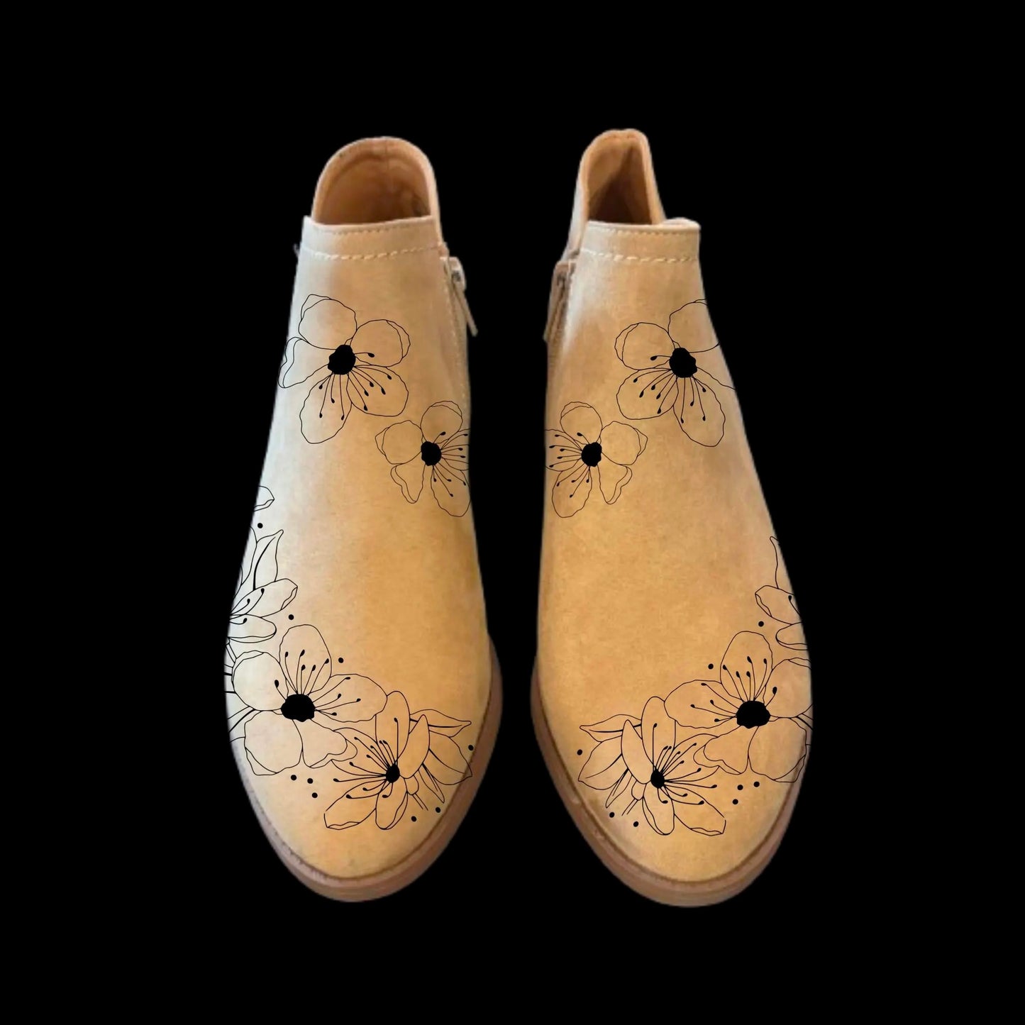 Cherry Blossom boot burning design front 2