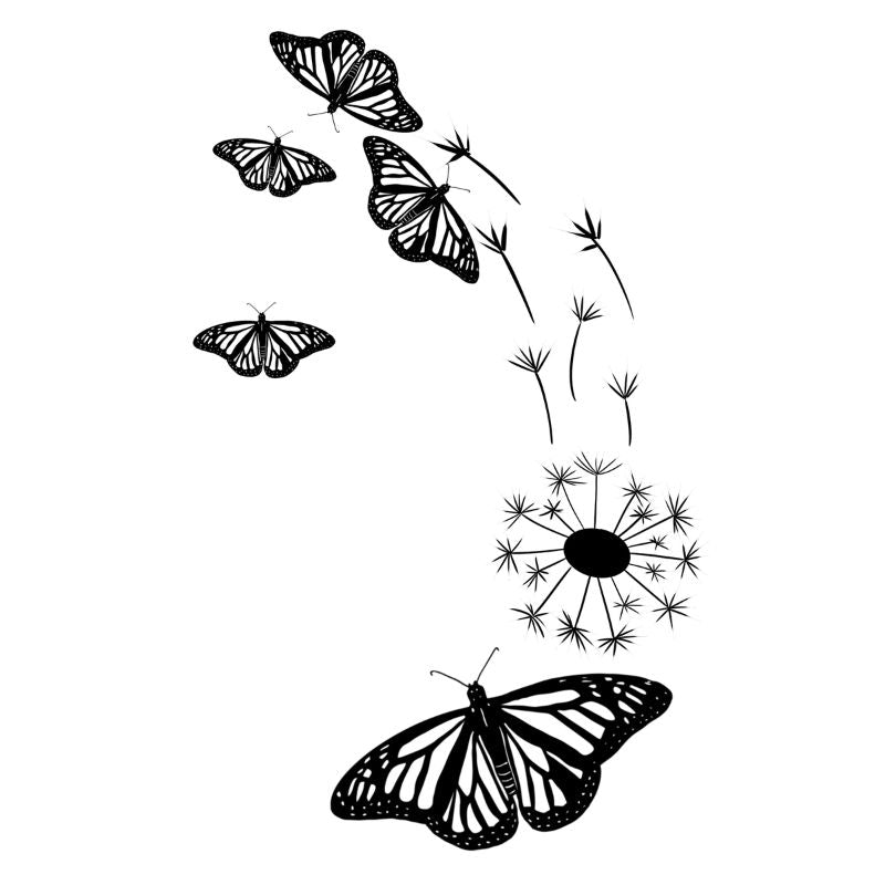 Dandelions And Butterflies hat burning design