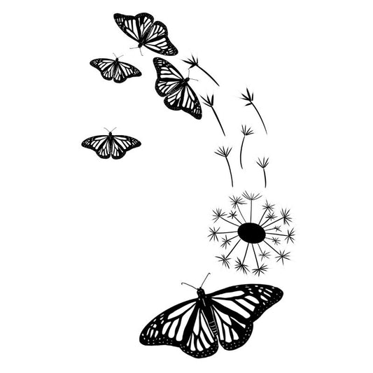 Dandelions And Butterflies hat burning design