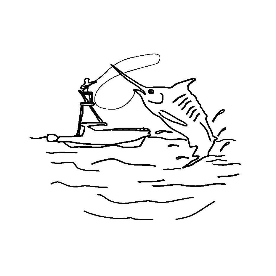 Deep Sea Fishing baseball hat burning design