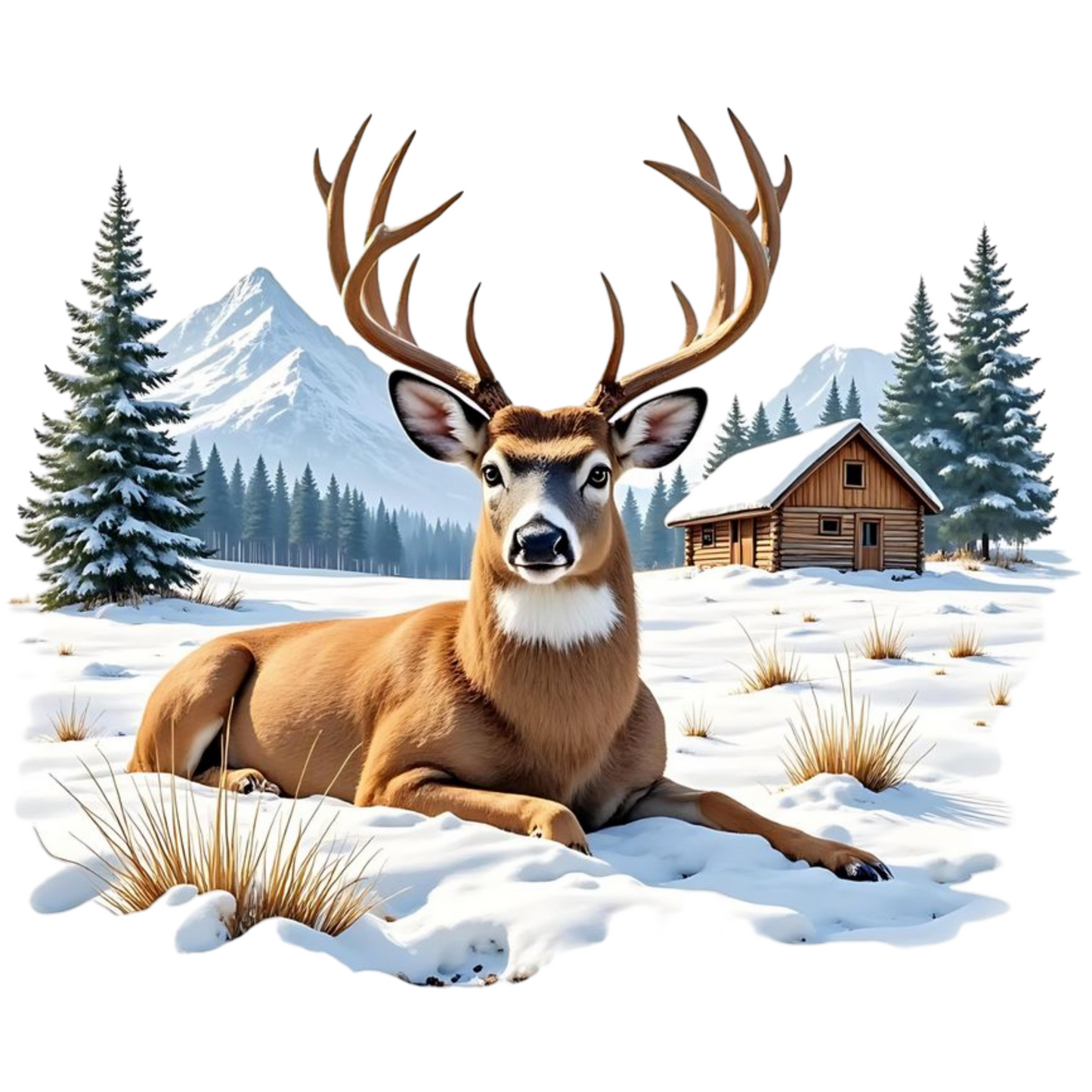 Deer On The Snow PNG digital design