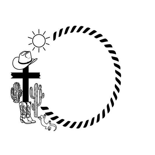 Desert Cross hat burning design