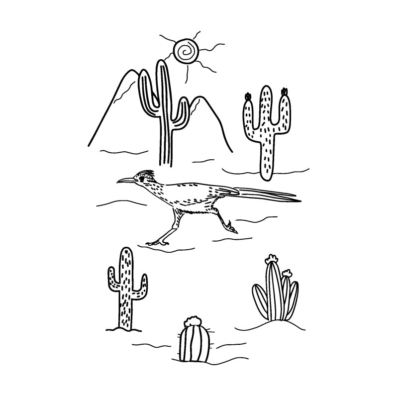 Desert Scene baseball hat burning design