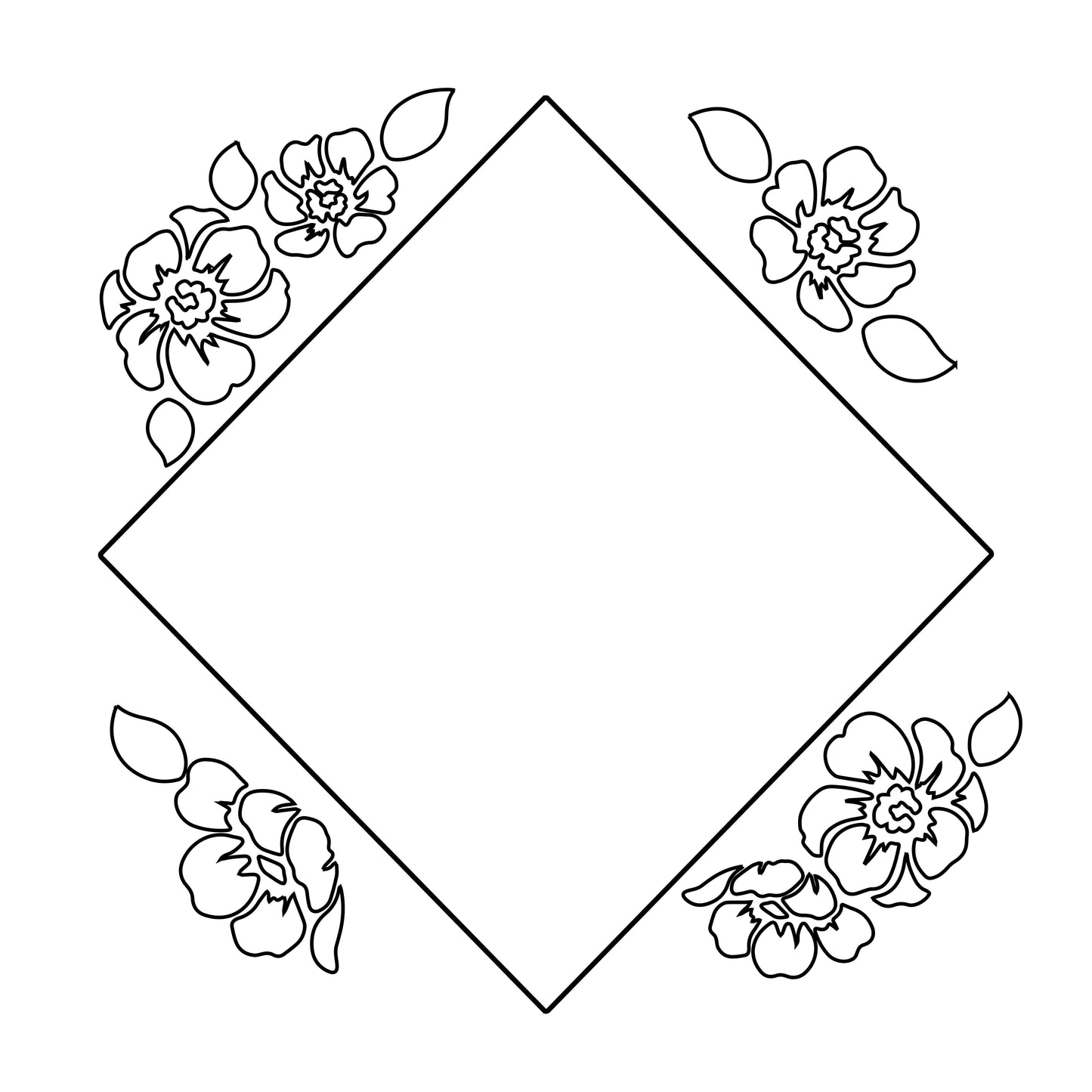 Posies and Diamond hat burning design