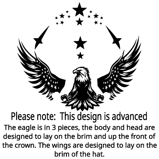 Eagle Wide Brim Hat Burning Design SVG PNG