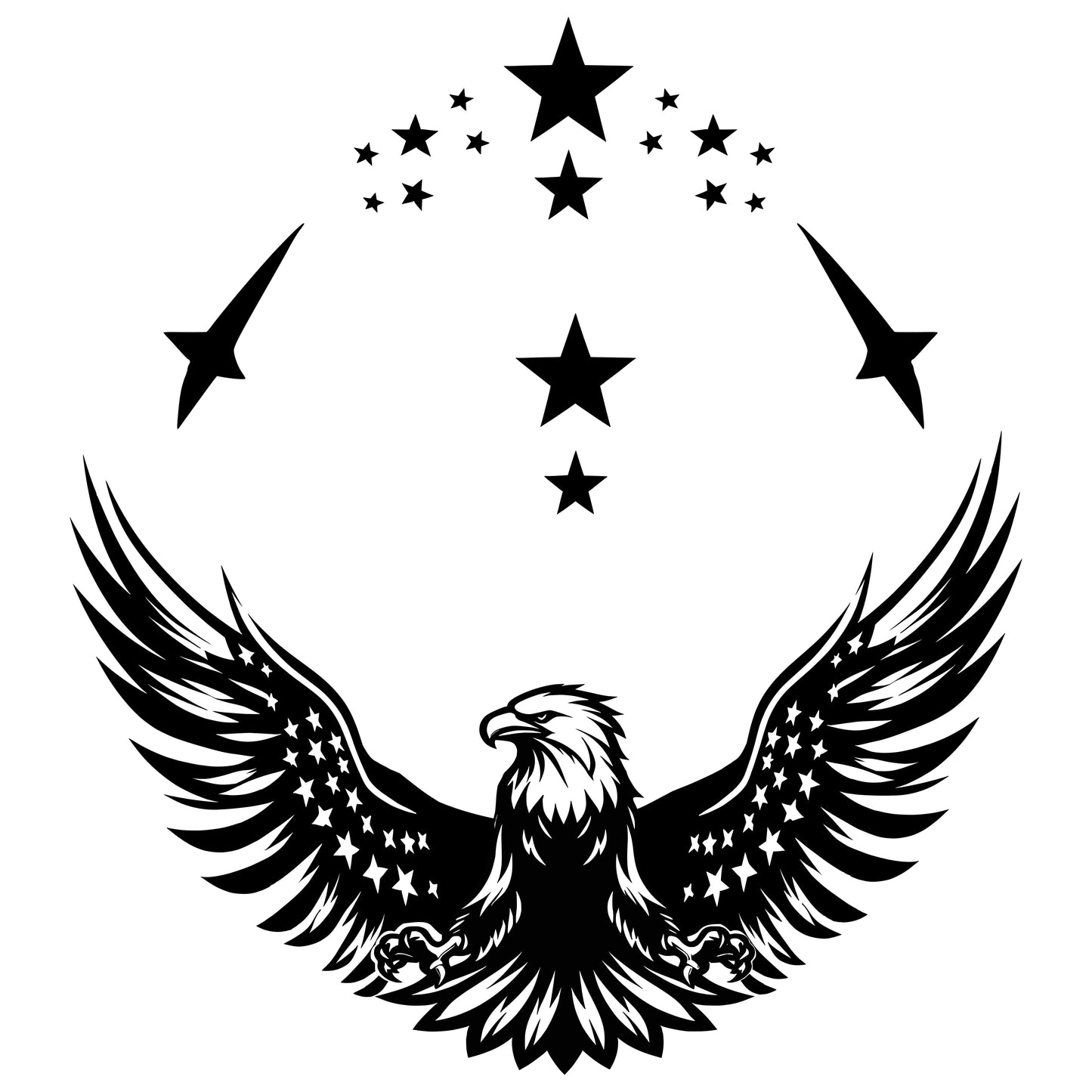 Eagle Wide Brim Hat Burning Design SVG PNG