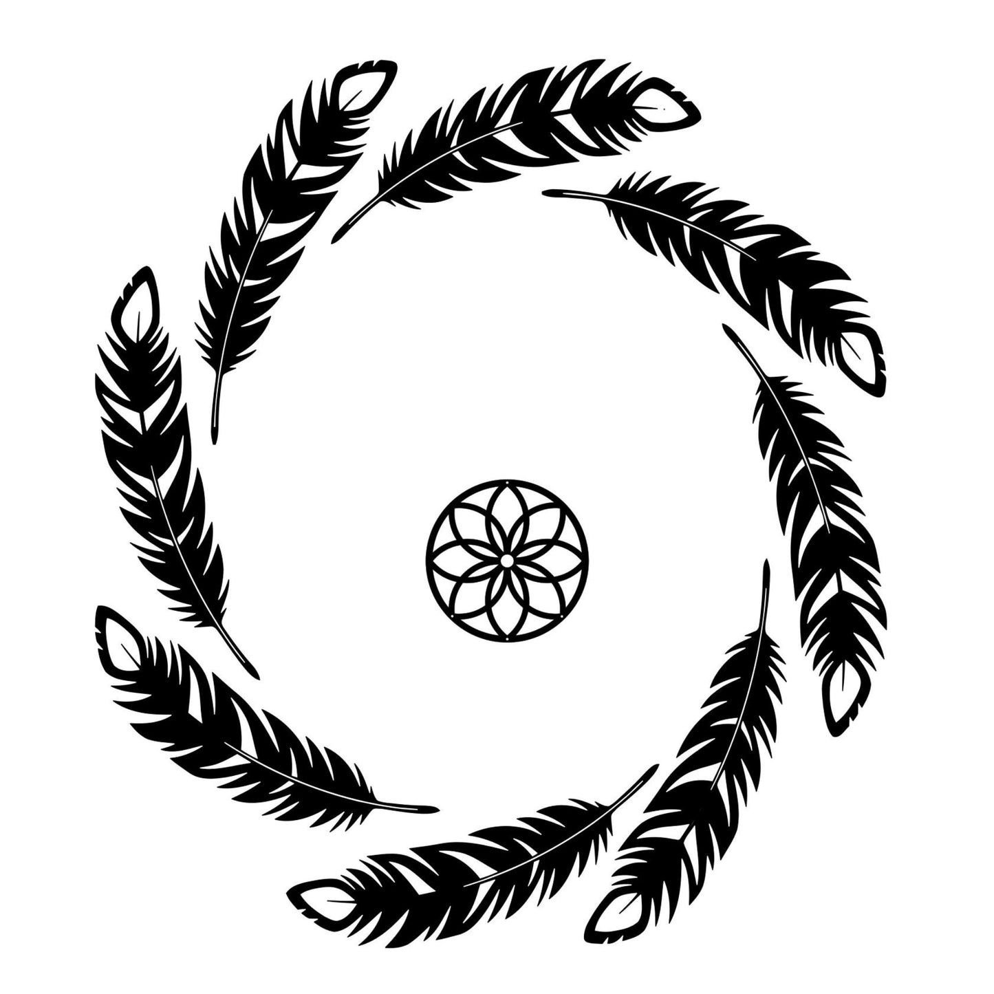 Feather Dreamcatcher Narrow Brim Hat Burning Design SVG PNG