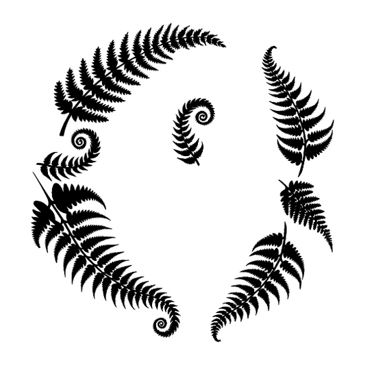 Fern Fronds black hat burning design