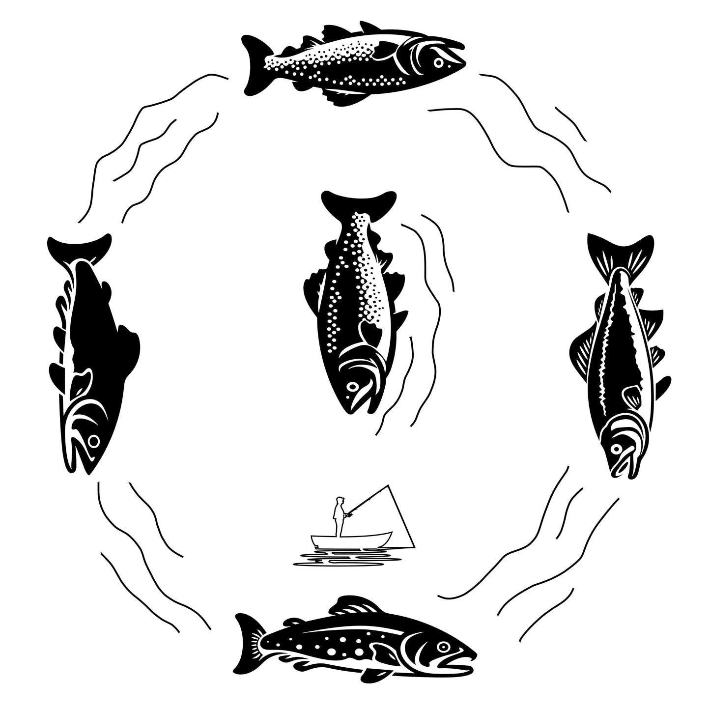 Salmon Fish Fishing hat burning design
