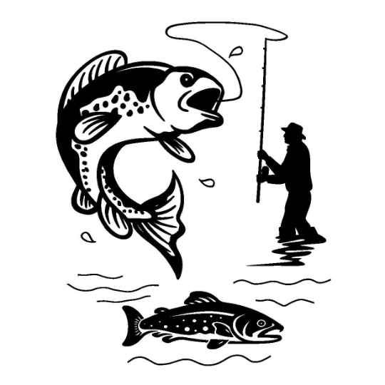 Fishing Man baseball hat burning design