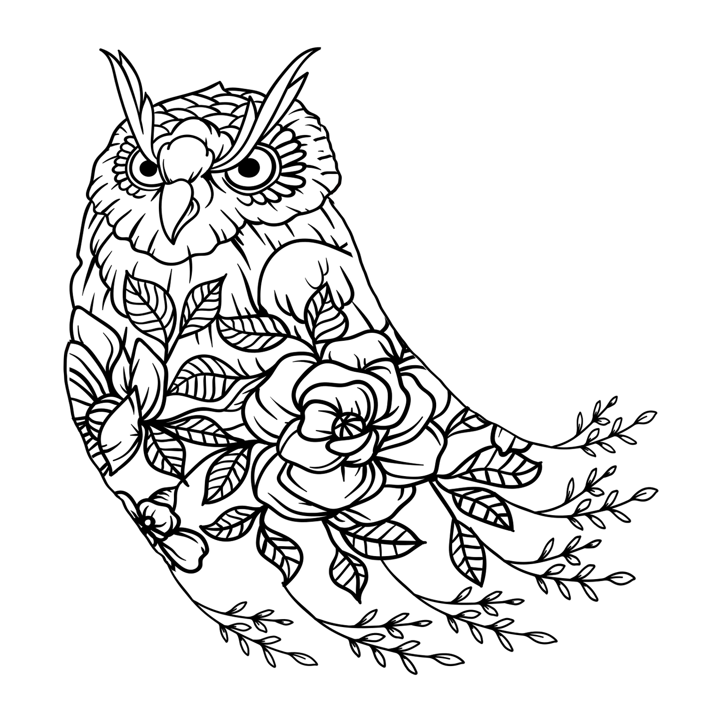 Floral Owl baseball hat burning design