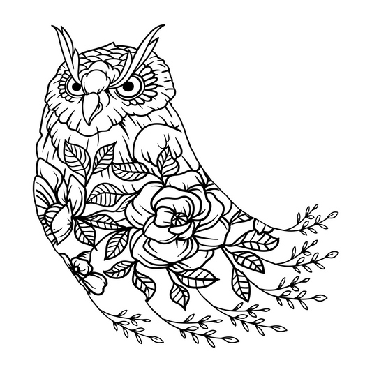 Floral Owl baseball hat burning design