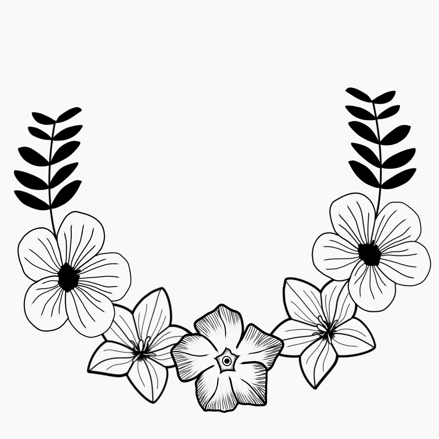 Floral Wreath hat burning design