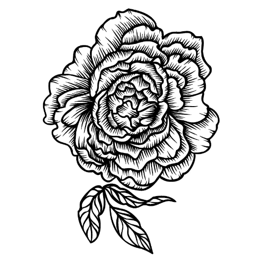 Giant Peony baseball hat burning design