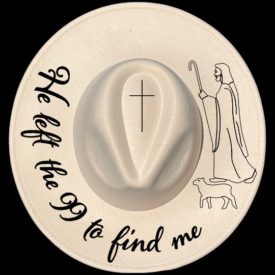 Jesus Left The 99 Traceable Wide Brim Hat Burning Design