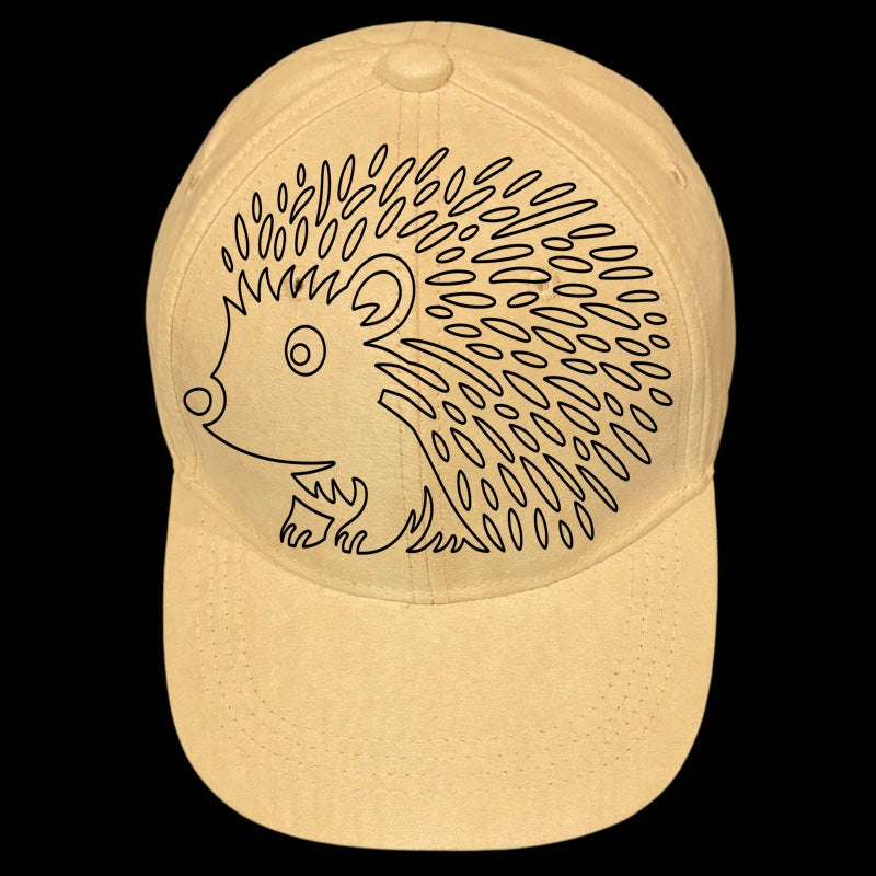 Hedgehog design on a baseball cap