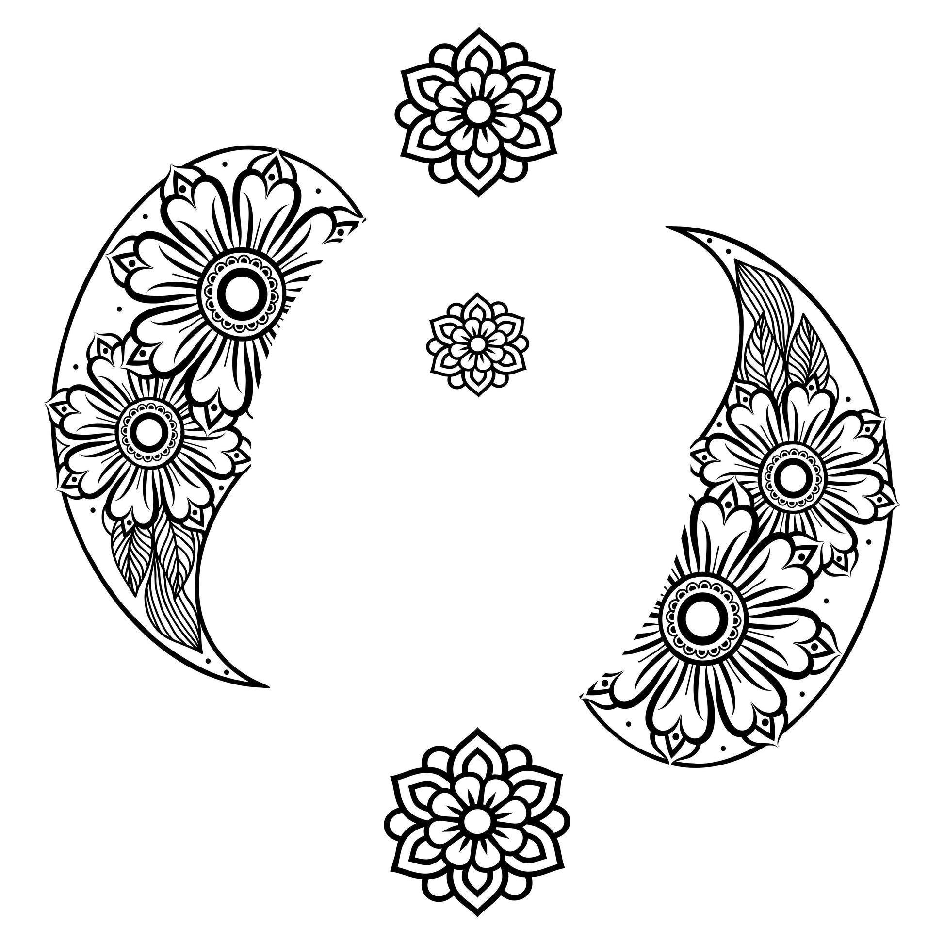 Henna Flower Paisley hat burning design