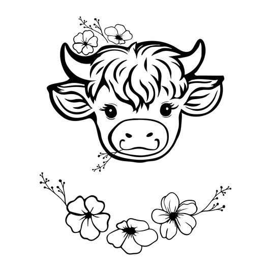 Highland Cow baseball hat burning design