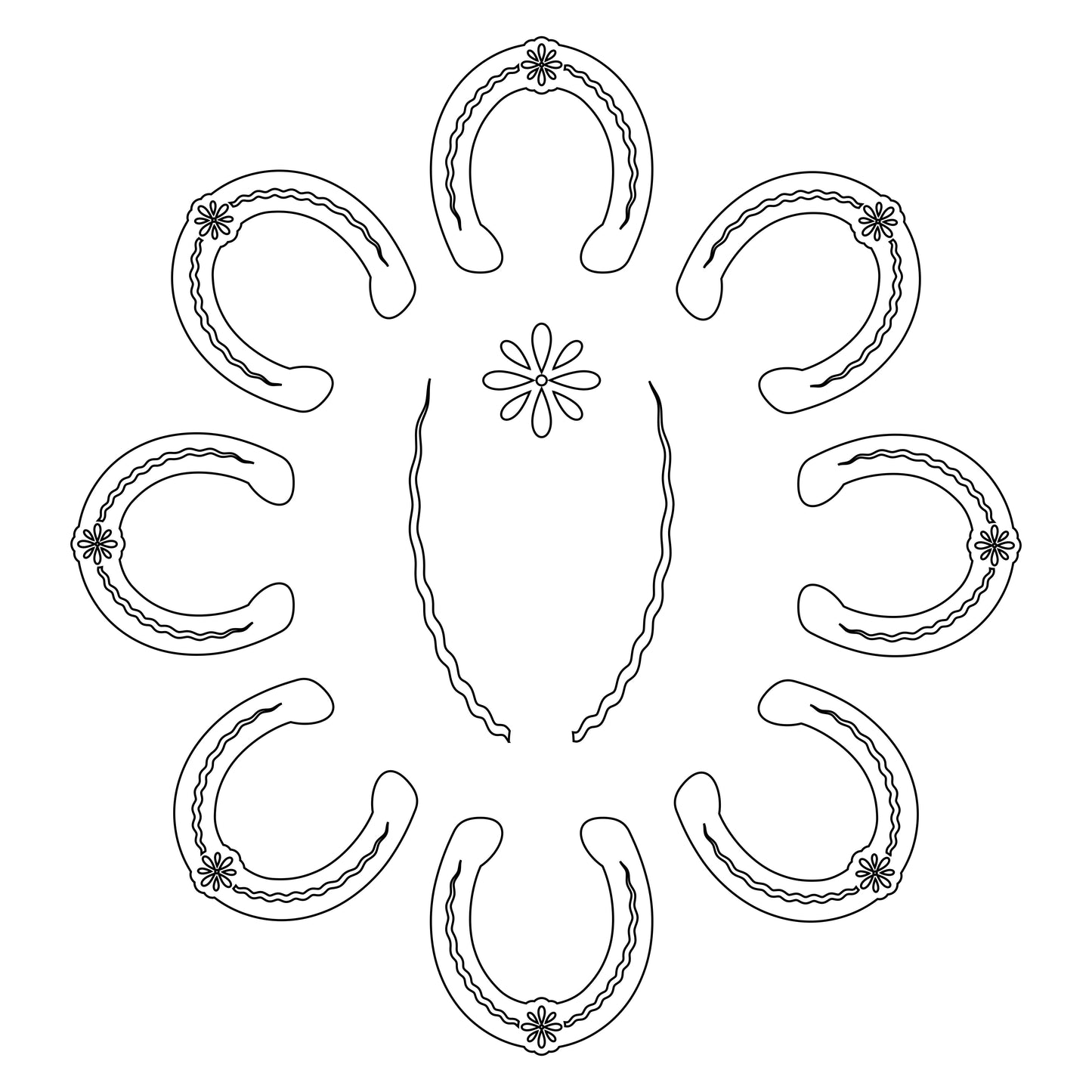 Horseshoes hat burning design