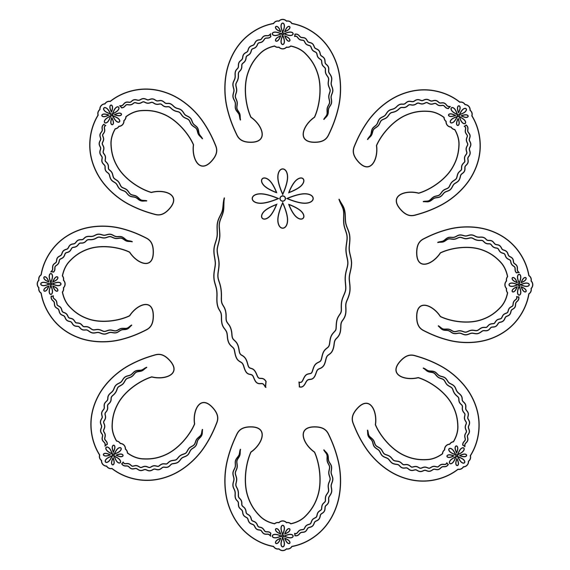 Horseshoes hat burning design