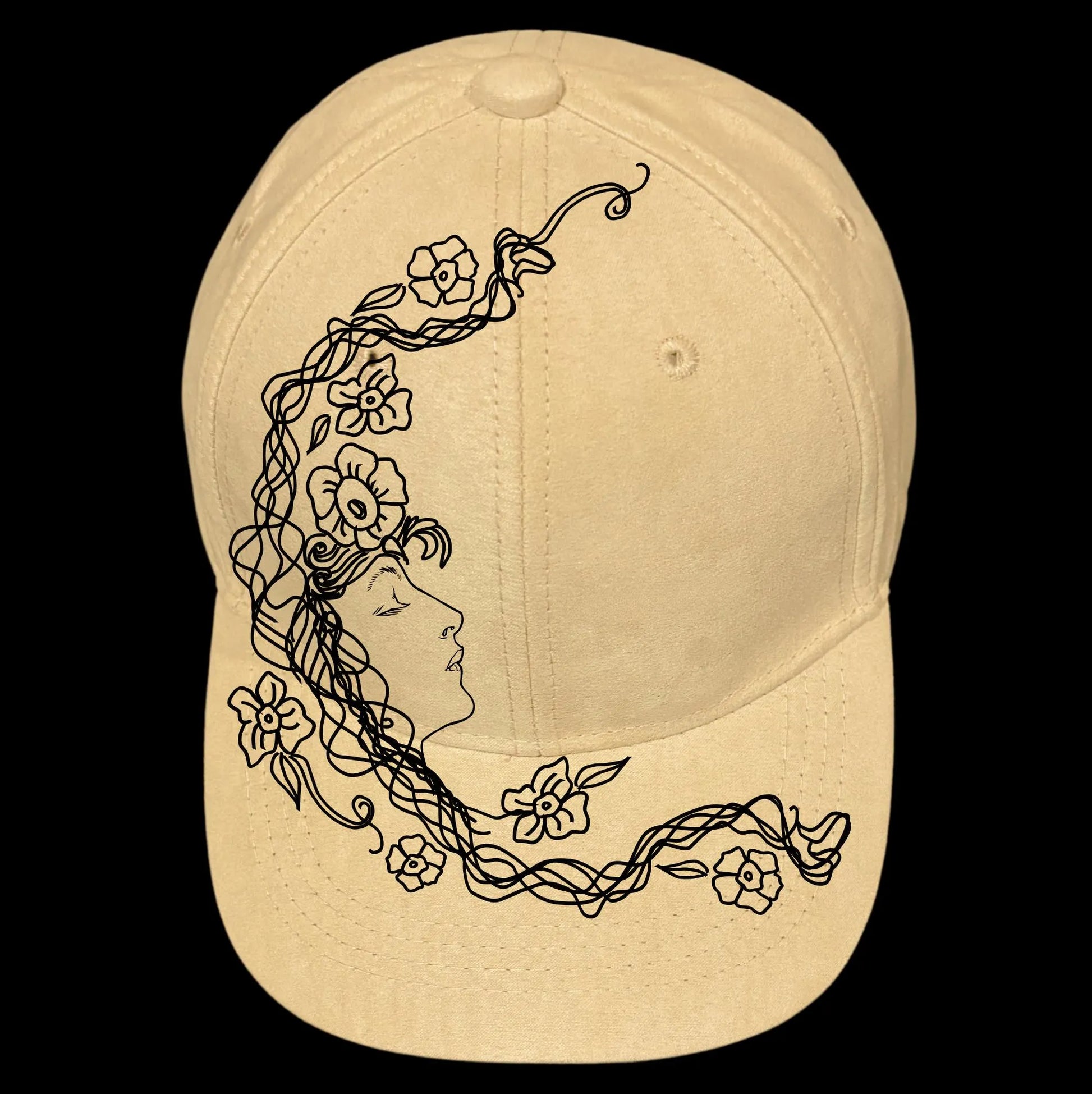 Lady At Rest burned hat burning on a baseball cap