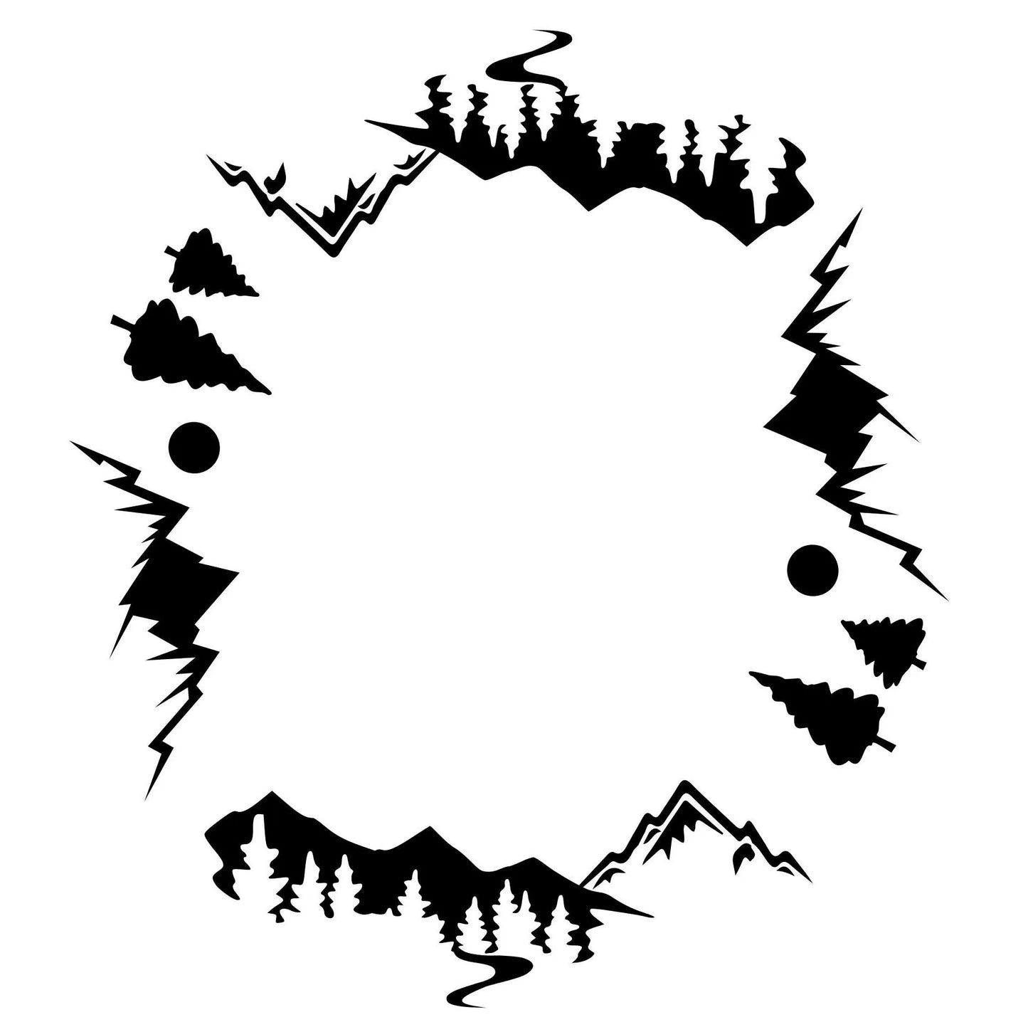 Mountains And Trees hat burning design for narrow brim hats