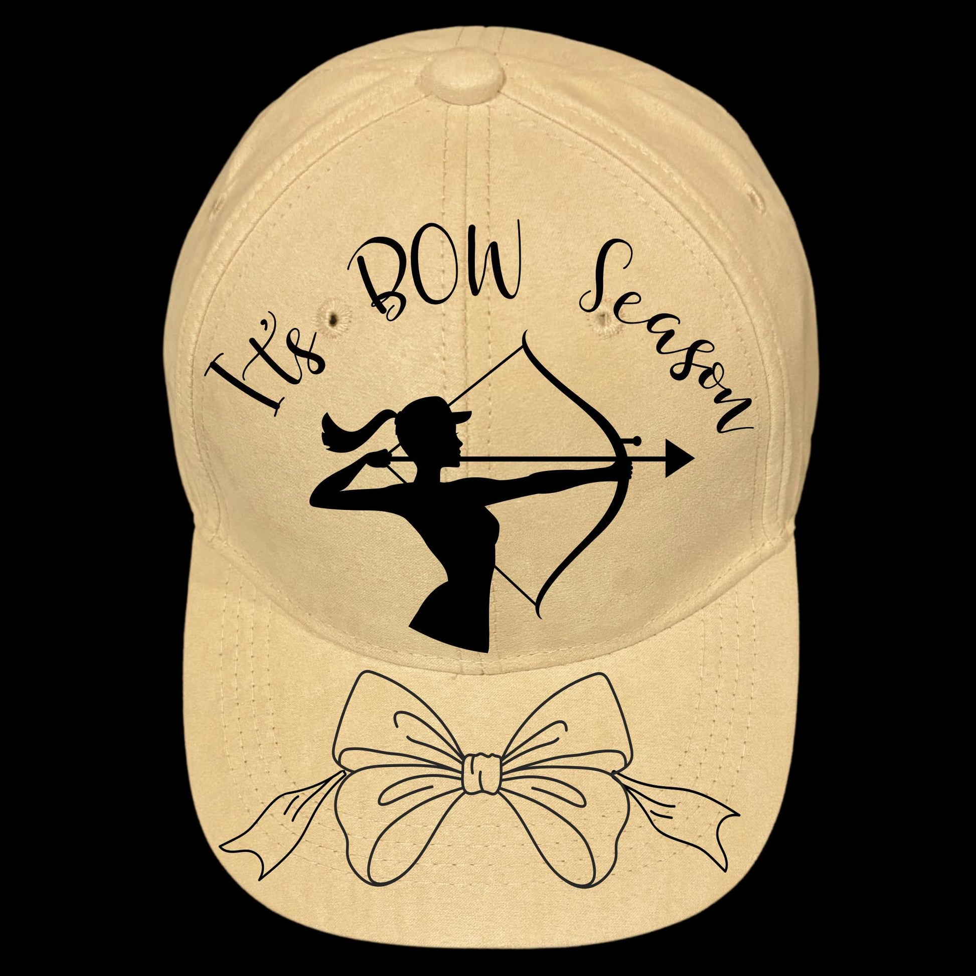 It’s BOW Hunting Season burned hat burning design on a baseball cap