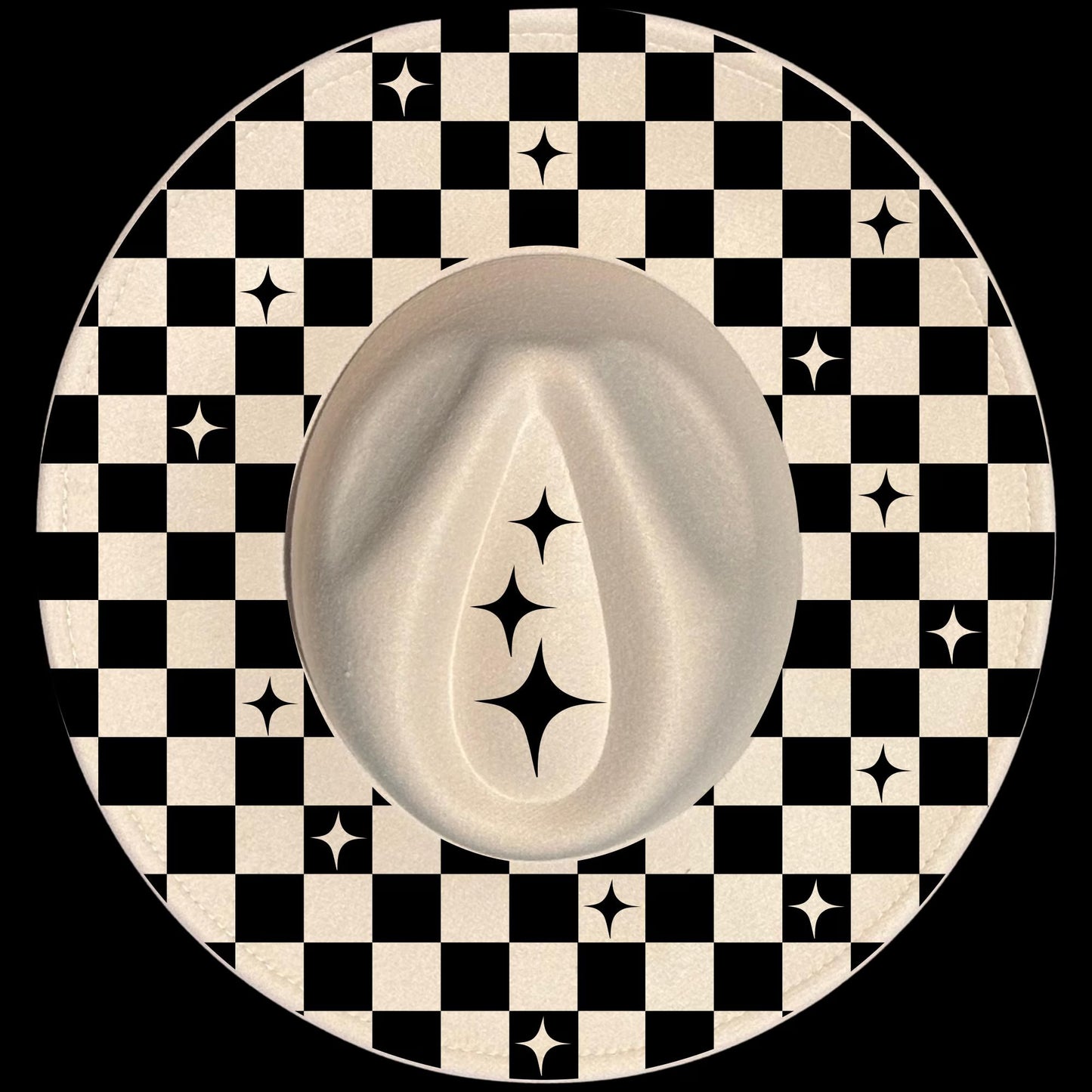 Vintage Starlight burned hat burning design for wide brim hats