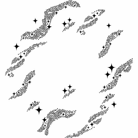 Starry Disco hat burning design for wide brim hats