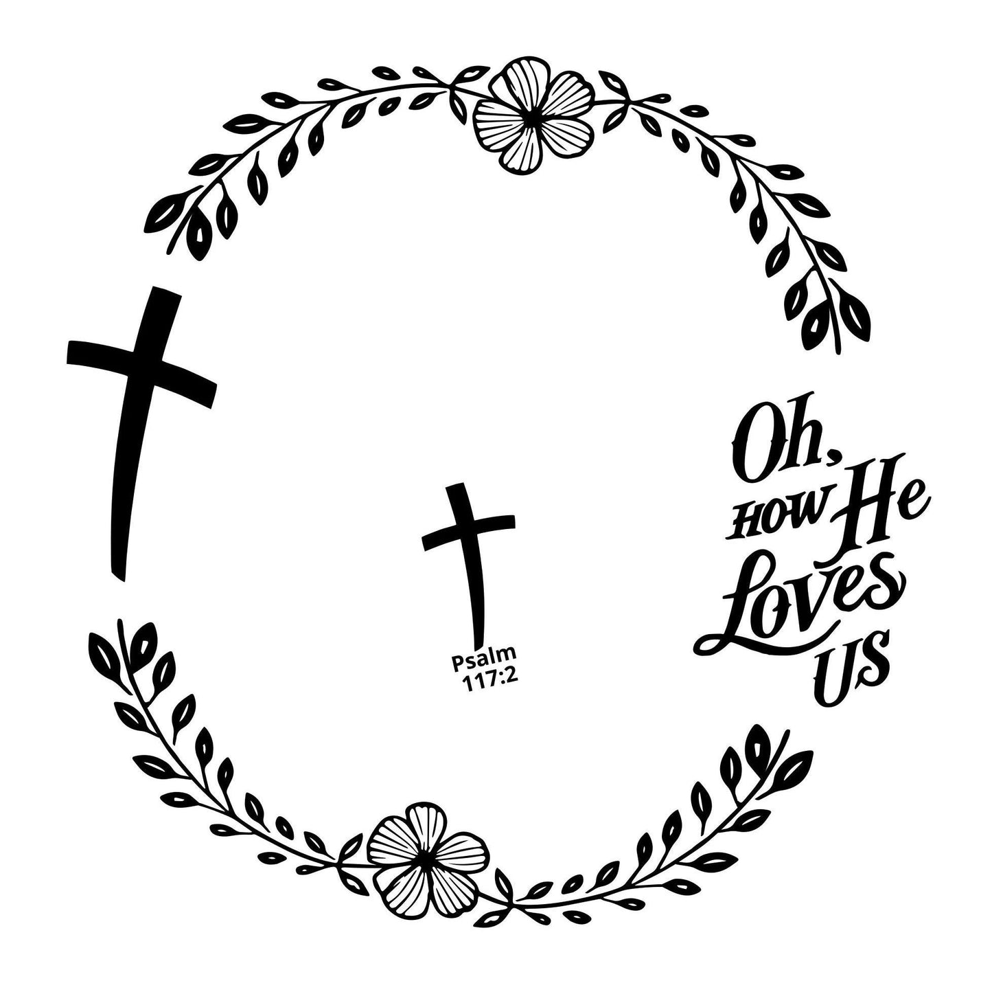 Oh How He Loves Us hat burning design for wide brim hats