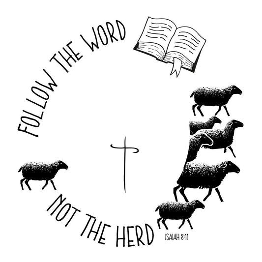 Follow The Word Not The Heard hat burning design for wide brim hats