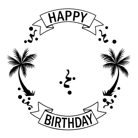 Happy Birthday hat burning design for wide brim hats