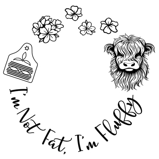 I’m Not Fat, I’m Fluffy hat burning design for wide brim hats