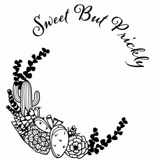 Sweet But Prickly hat burning design for wide brim hats