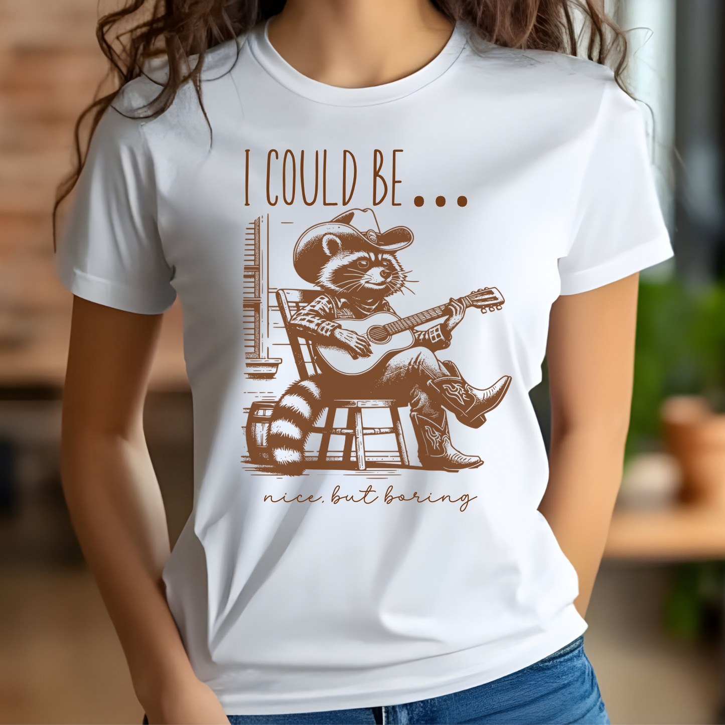 I Could Be Nice, But Boring digital design on a t-shirt