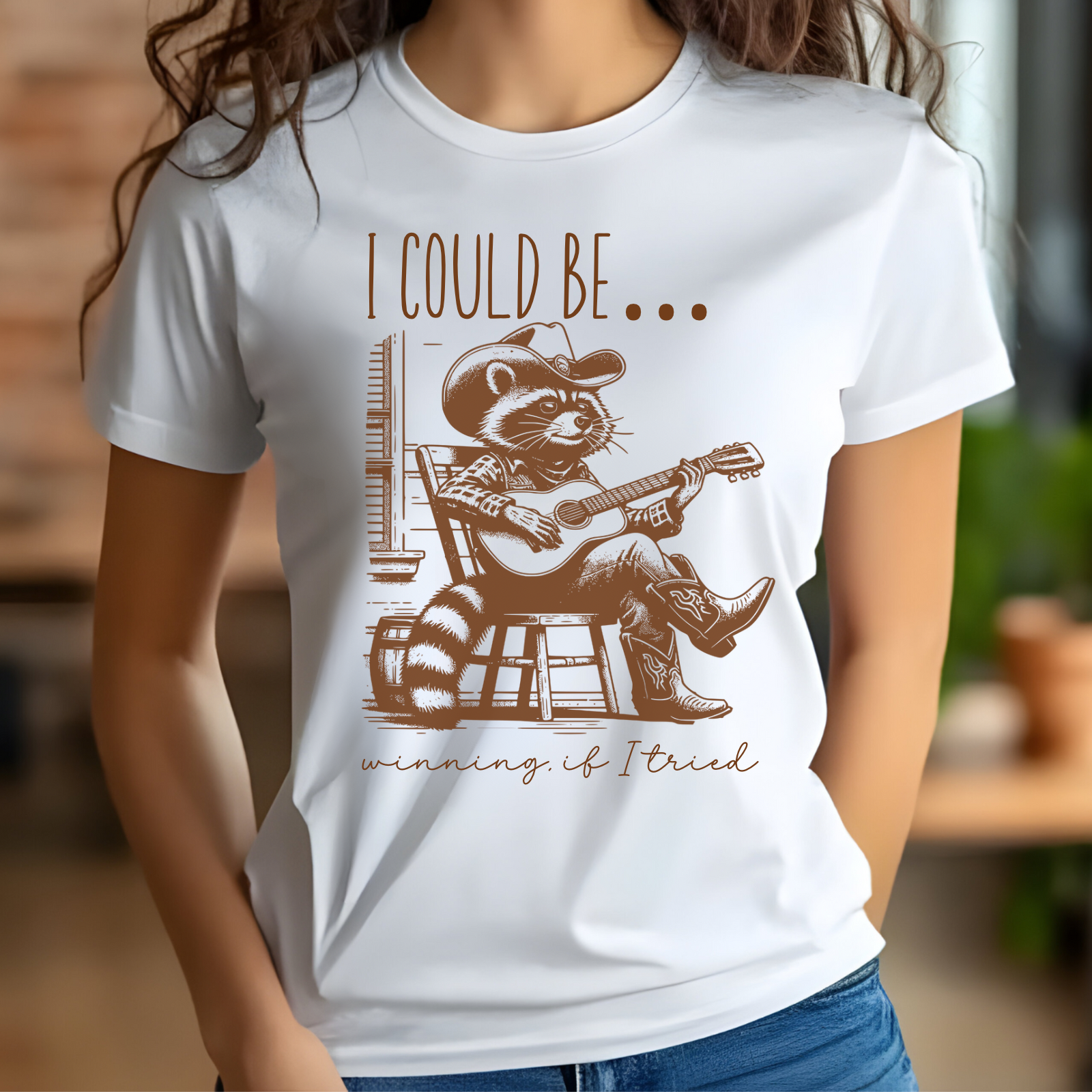 I Could Be Winning If I Tried digital design on a t-shirt