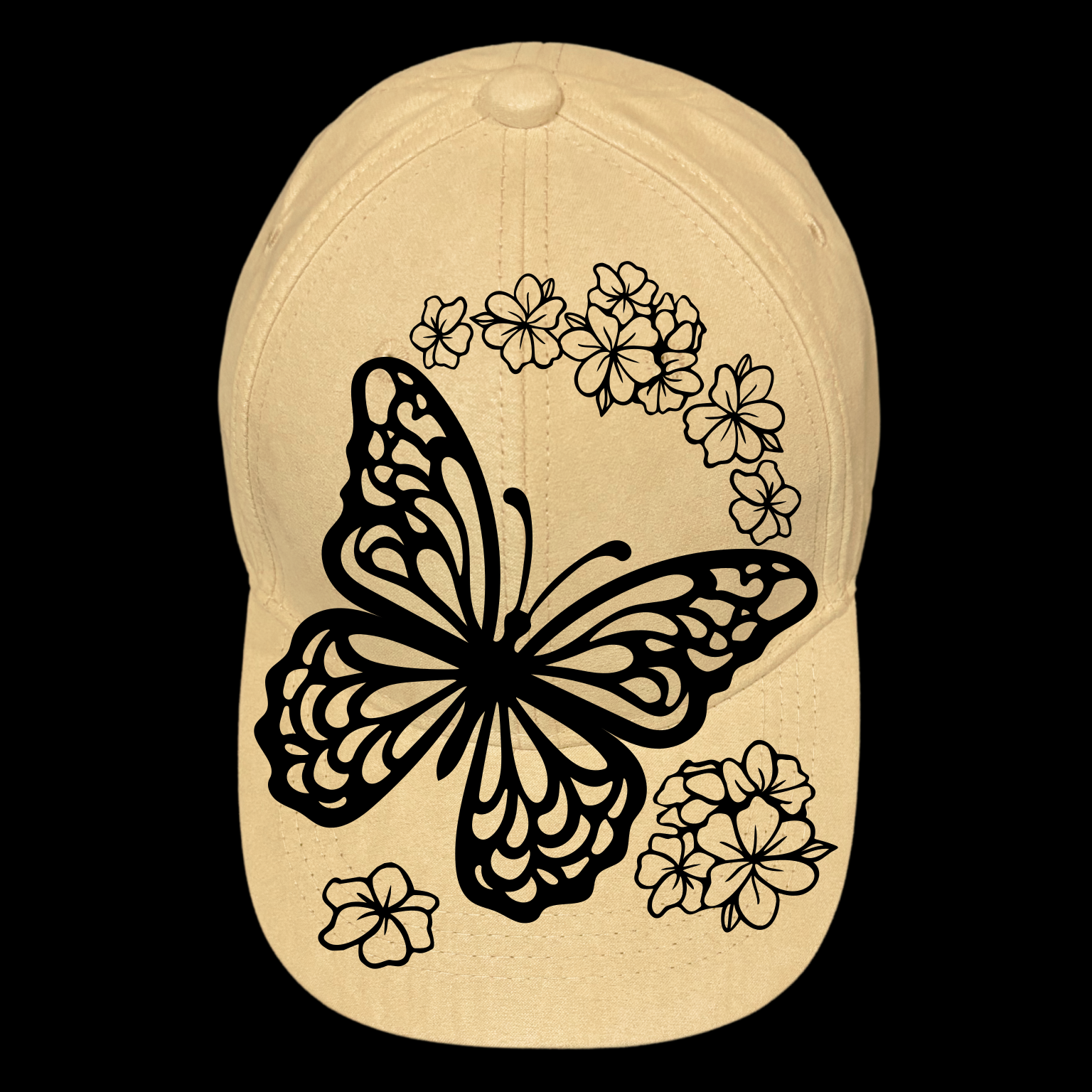 Large Butterfly design on a baseball cap