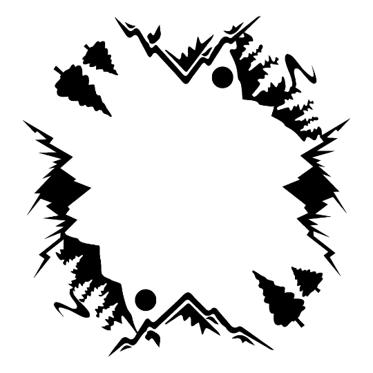 Montains and Trees hat burning design