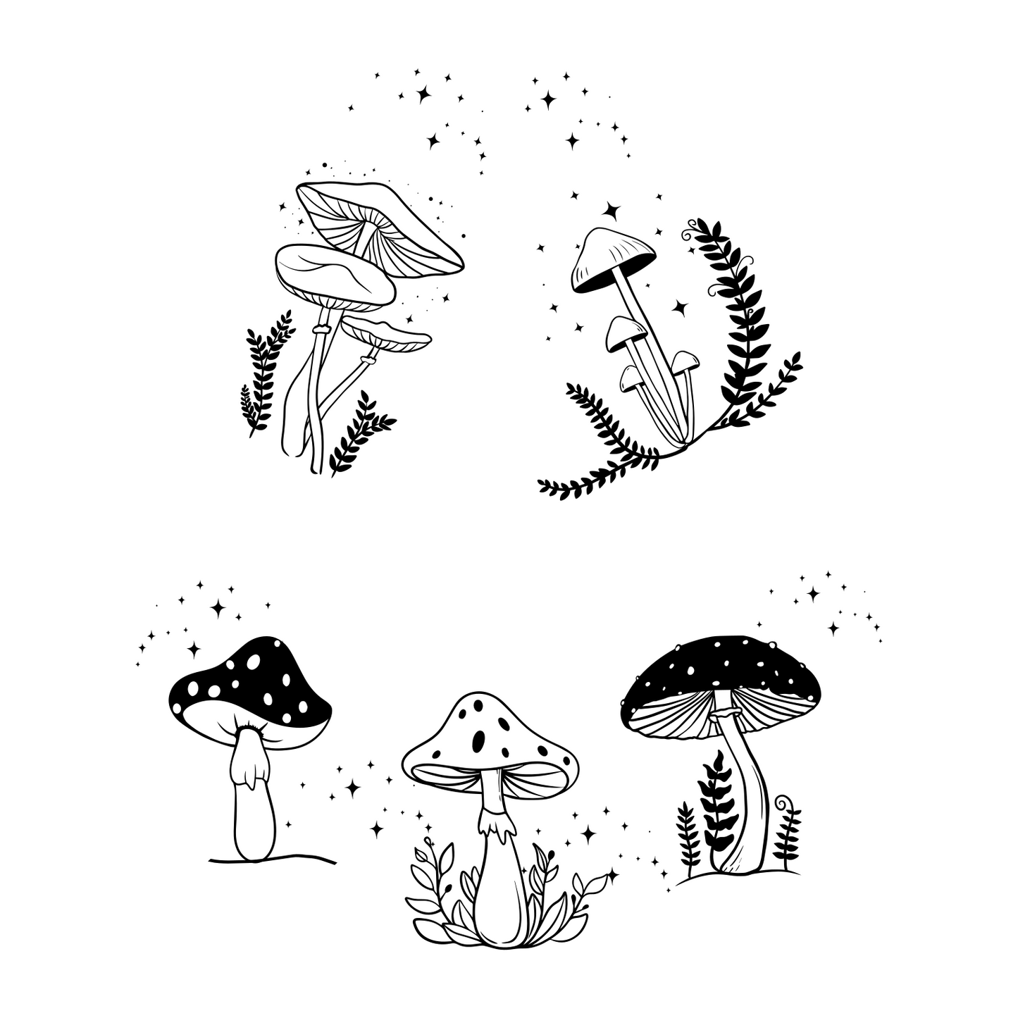 Mushrooms baseball hat burning design