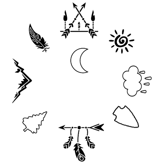 Native American hat burning design