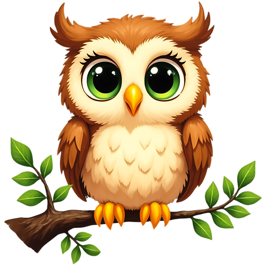 Owl On A Limb PNG digital design for women and children