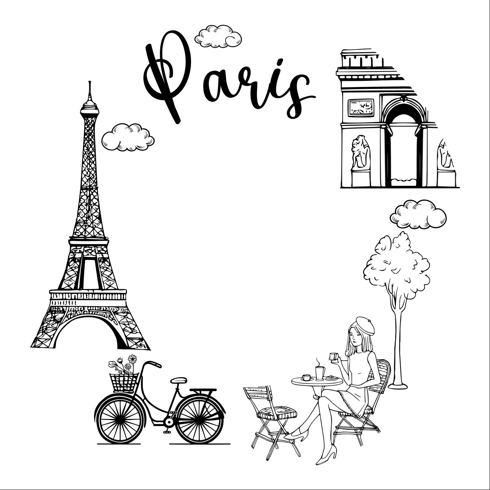 Paris Icons hat burning design for wide brim hats